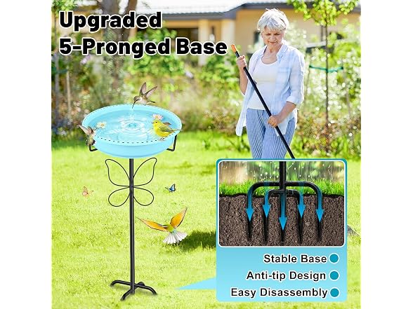 YOADEHOA Bird Bath & Feeder Garden