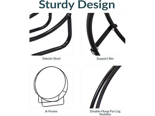 Sunnydaze 48-Inch Outdoor Firewood Rack Hoop
