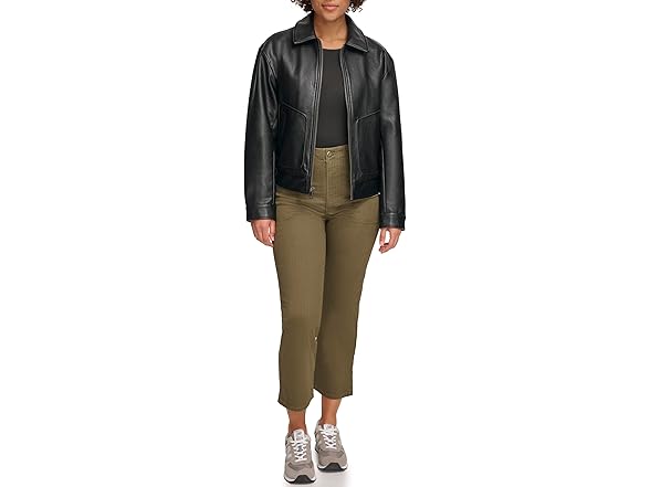 Levis Womens Faux Leather Dad Bomber