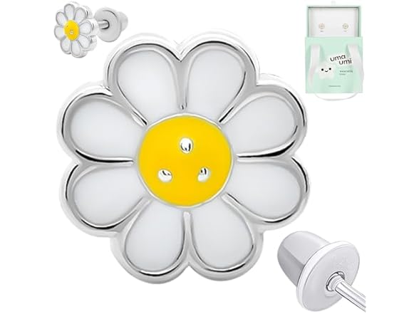 UmaUmi 925 Sterling Daisy Studs Girls