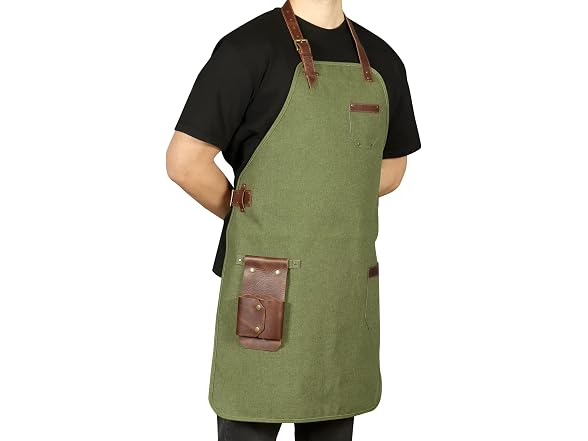 Otto Angelino Genuine Leather and Canvas Apron