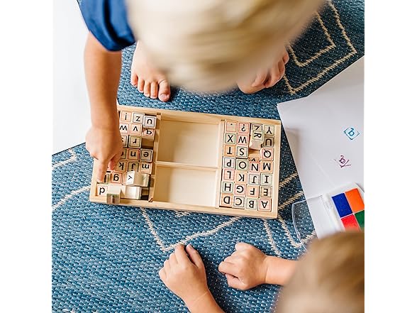 Melissa & Doug Wooden Alphabet Stamp Set