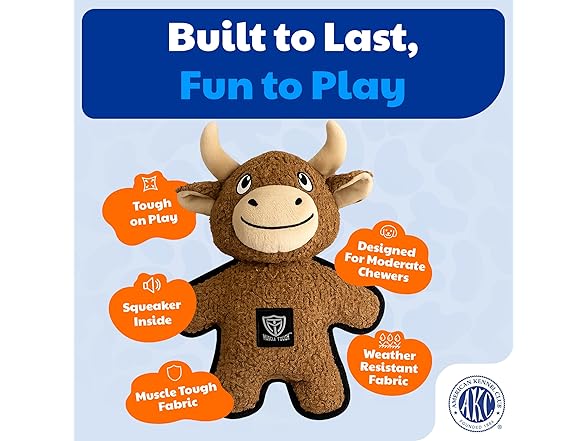 American Kennel Club Plush Dog Toy Bull