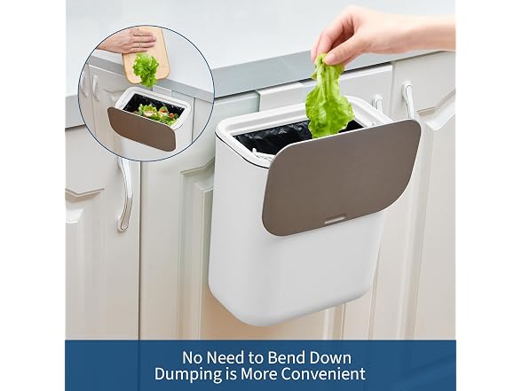 Compost Bin Kitchen for Countertop or Under Sink,2.4 White