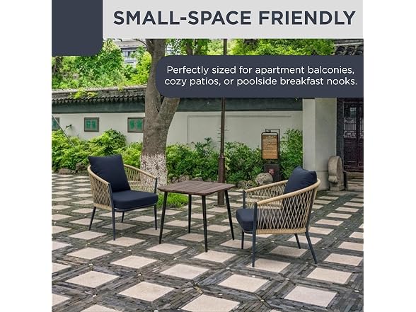 Alpine Corporation 3-Piece Outdoor Patio Bistro Set - Gallery 7