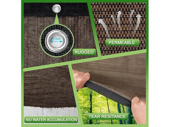 FFKQBH 10 X 10 FT 90% Sun Shade Cloth