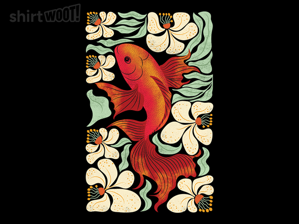 Carp Fish Among Flowers