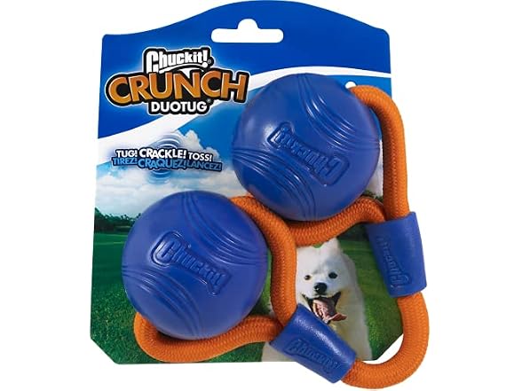 Chuckit! Crunch Ball Dog Toy, Medium, Duo Tug
