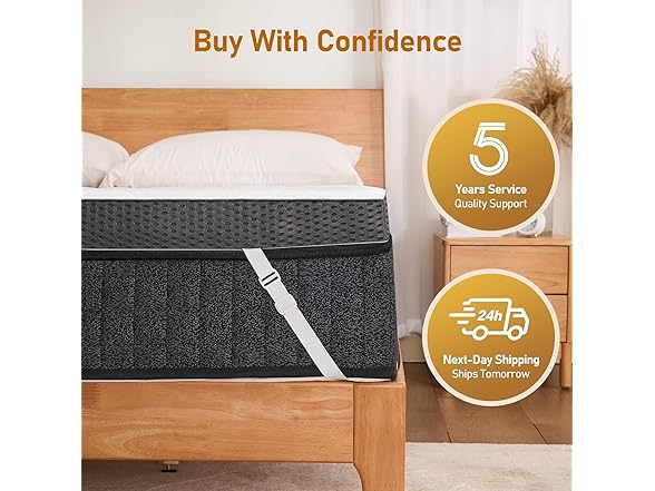 Glendan Firm Mattress Topper King: 3 Inch High Density Foam (Open Box)