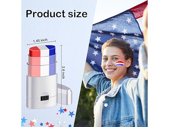 Rismise Red White Blue Stick Face Paint