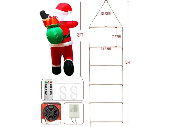 5FT Christmas Inflatable Santa Claus