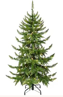 Santa's Workshop Pre-Lit Green PVC Tree 5" - Gallery 2