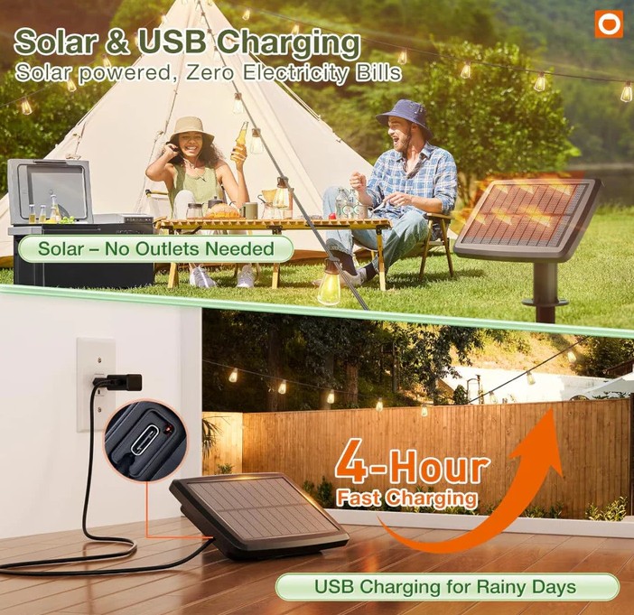 Hakol 54FT(48+6) Solar String Lights Outdoor - Gallery 10