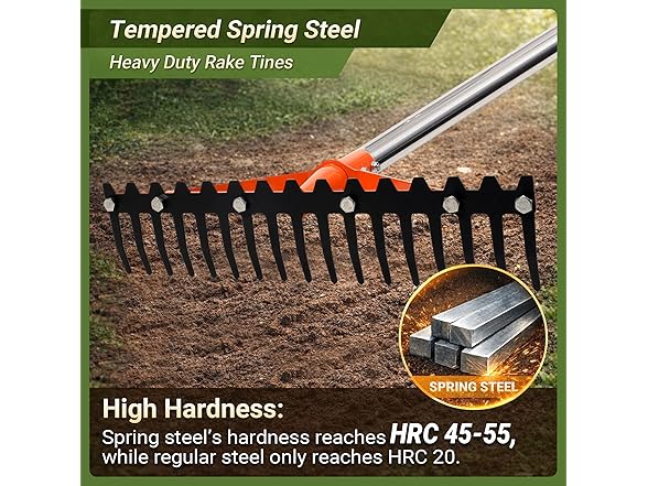 CKLT 17-Tine Garden Rake 62in Handle