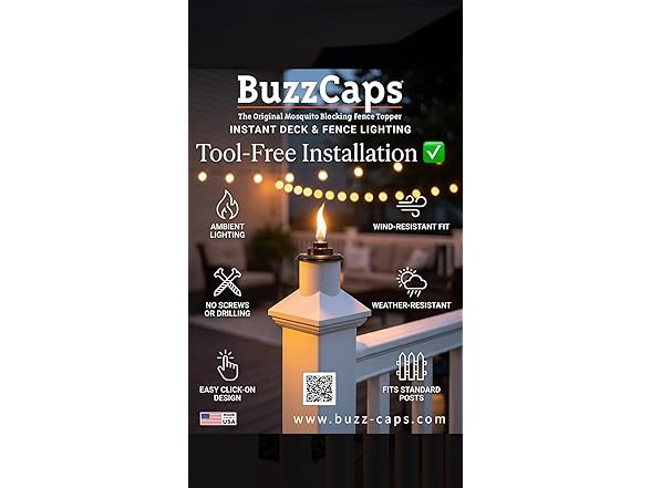 BuzzCaps Deck & Patio Torch Post Cap (Your Choice)