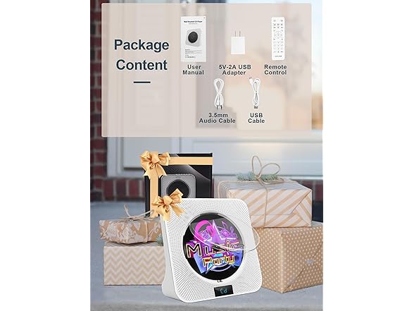 Jimwey Desktop CD Player Portable with Bluetooth