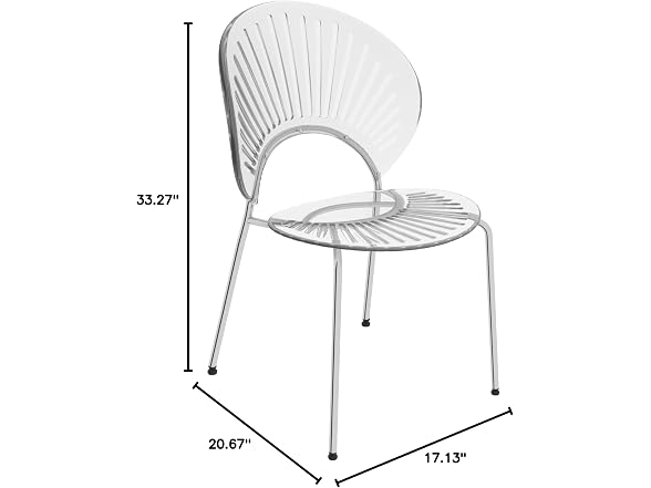 LeisureMod OC20CL2 Opulent Dining Chair Clear