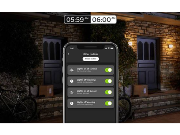 Philips Hue White Inara Black Outdoor LED Wall Lantern
