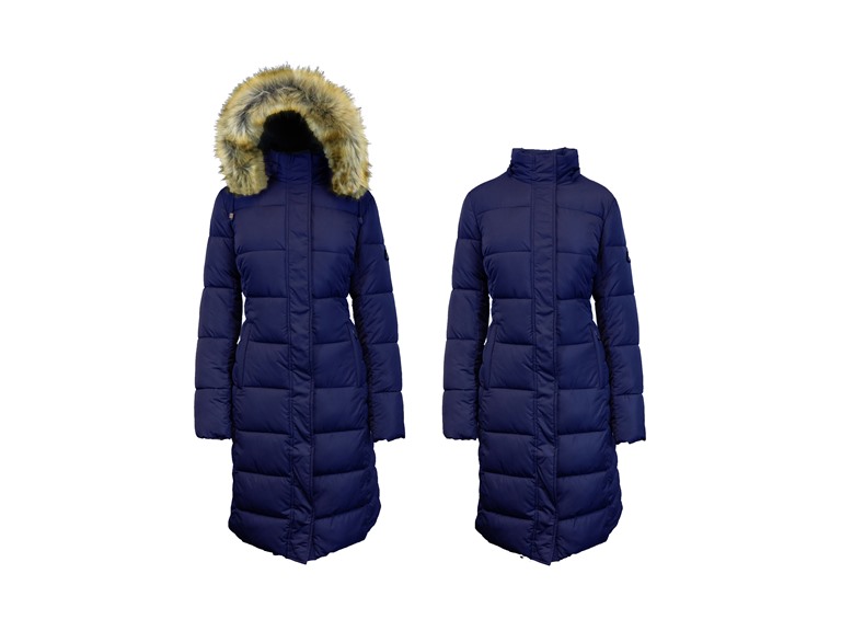 Womens Parka Jacket w/ Faux Fur Hood