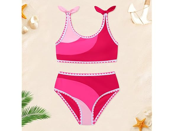 Mestown Girls Two Piece Swimsuits Color Block