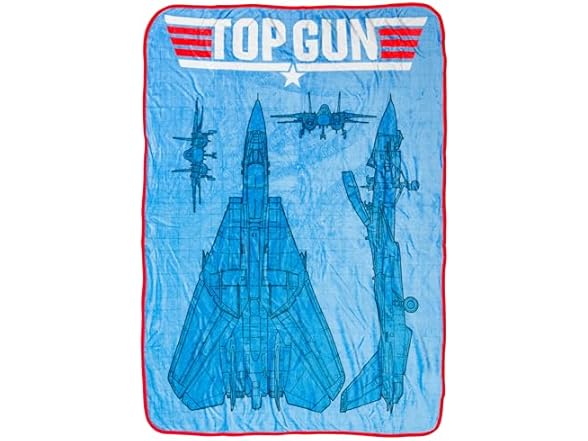 Silver Buffalo Top Gun Flannel Raschel Throw