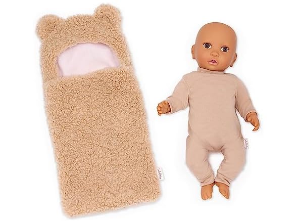 LullaBaby 14-Inch Realistic Baby Doll- Olive Skin