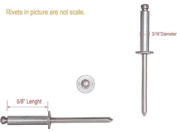 #610 Aluminum Rivets 1/8" 50pcs+Washer