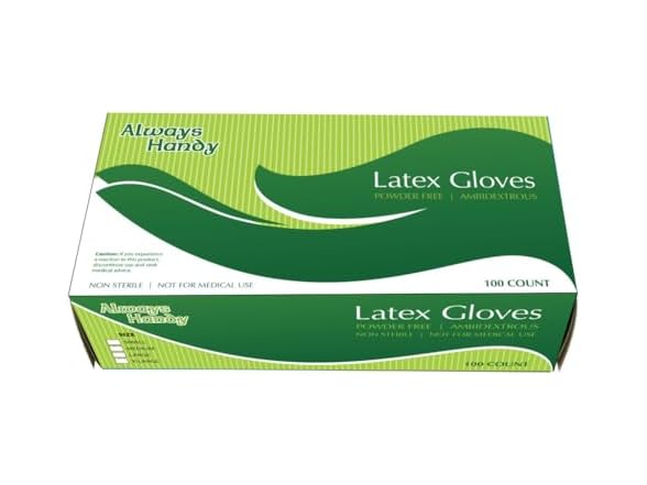 Latex Gloves, X-Large, Powder-Free, Case of 1000