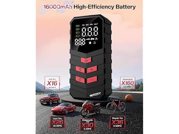 NUTCITY Portable Air Compressor for Car Tires
