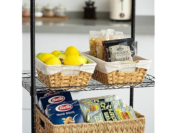 Suptinwear Washable Plastic Woven Basket, Natural