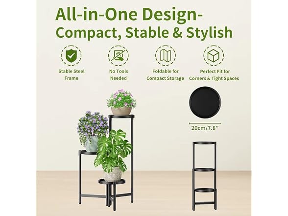 NQW 3 Tier Large Plant Stand Indoor