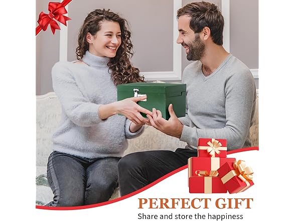 TISEMENT Large Green Bamboo Box with Combination Lock