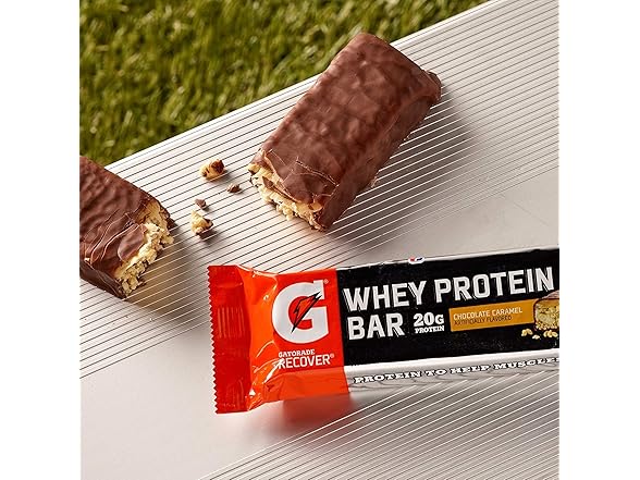 12CT Gatorade Whey Protein Recover Bars, Chocolate