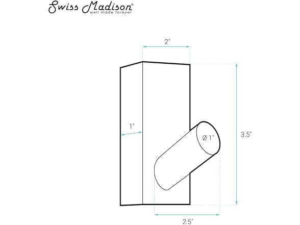 Swiss Madison Monaco Concrete Bathroom Robe Hook, Terracotta
