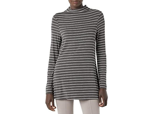 Charcoal Heather White Stripe