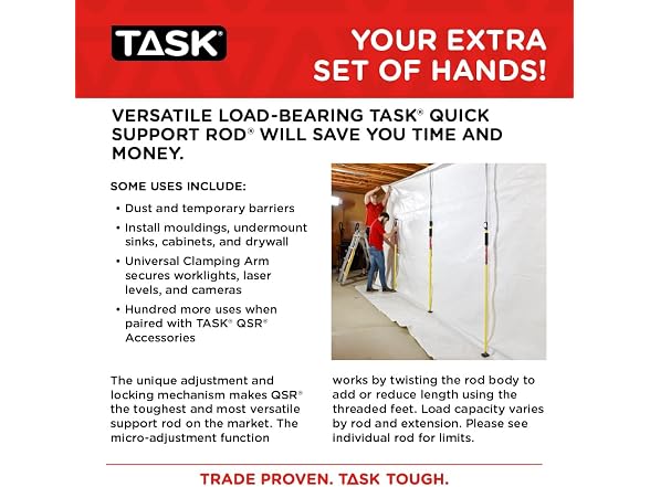 TASK QSR 3in x 7ft Zipper Rod12-Pack