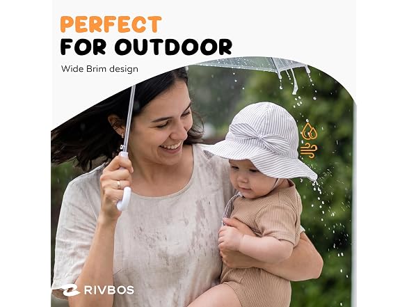 RIVBOS Toddler Sun Hat UPF 50+ Wide Brim