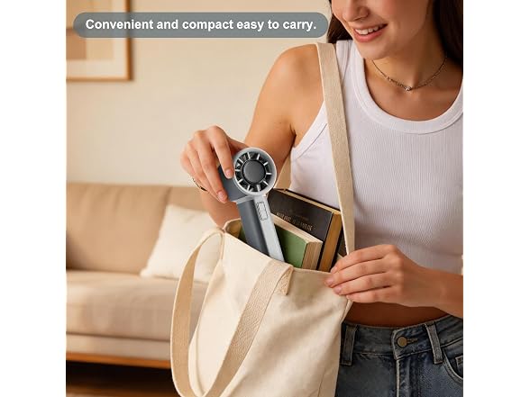 Sowmow Dark Silver Handheld Turbo Fan
