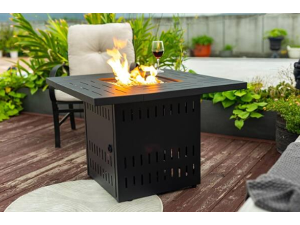 Mondawe Black Steel Propane Fire Table