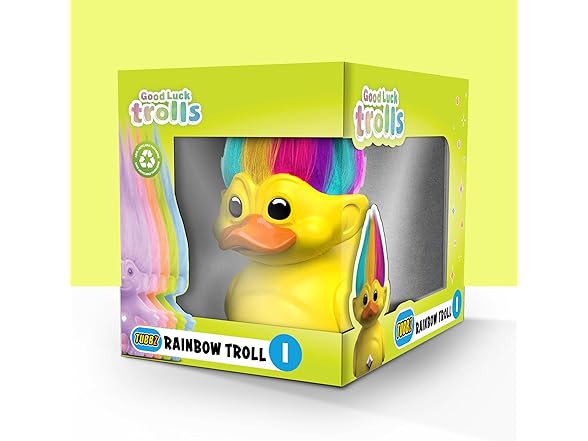 TUBBZ Boxed Edition Rainbow Troll Rubber Duck