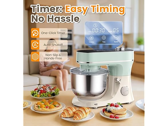 6QT Kitchen Mixer with LED Touchscreen
