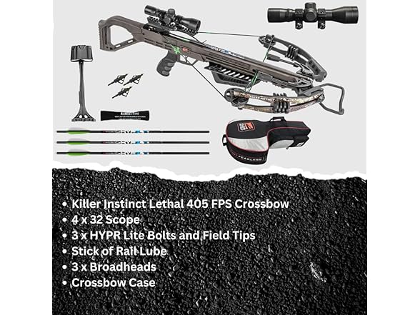 thumbnail image 2 of Killer Instinct Lethal 405HD Crossbow Kit – 405 FPS, 210lb Draw, With Anti-Dry Fire Safety 2 of 5