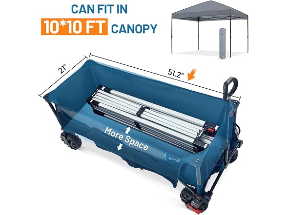 Timber Ridge Blue 51.2" Extended Collapsible Wagon