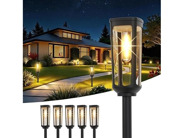 JEJOT Solar Pathway Lights 6-Pack
