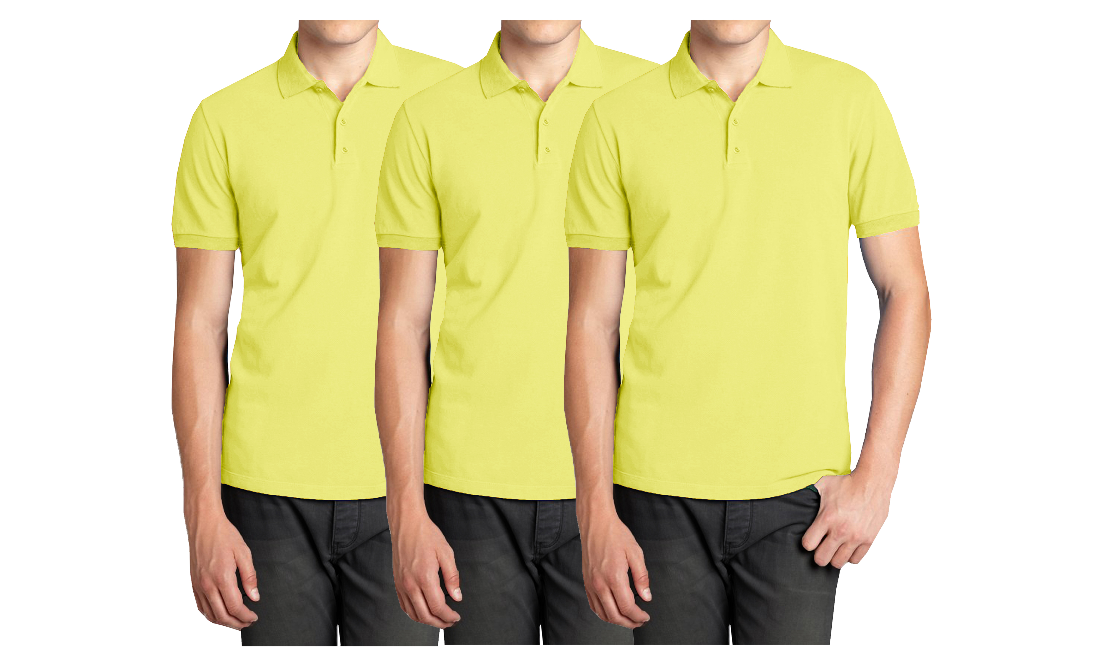 Mens 3PK S/S Pique Polo Shirts - Gallery 20