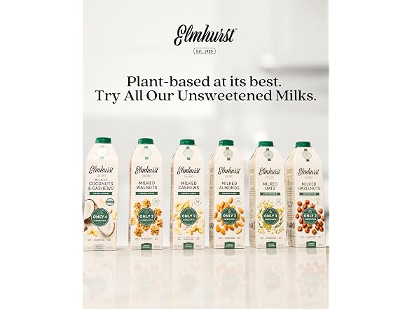 6PK Elmhurst 1925 Unsweetened Oat Milk - 32 oz