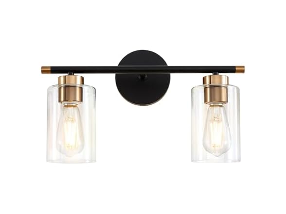 Black Bathroom Light 2-Light Vanity