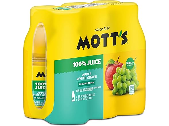 24PK Mott's 100% Apple White Grape Juice, 8 oz.