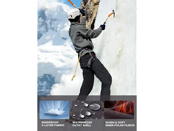 Stlight Men (36W x 30L) Snow Ski Water Leg Bottom