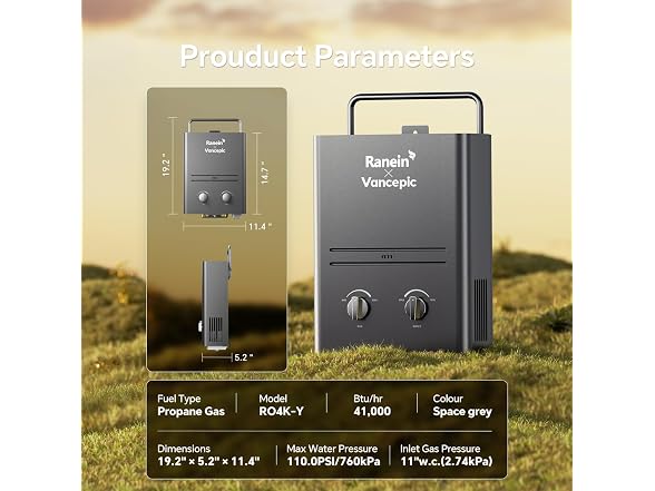 Ranein RO4K-Y-K01 PortableWater Hearter 41K BTU (Open Box)